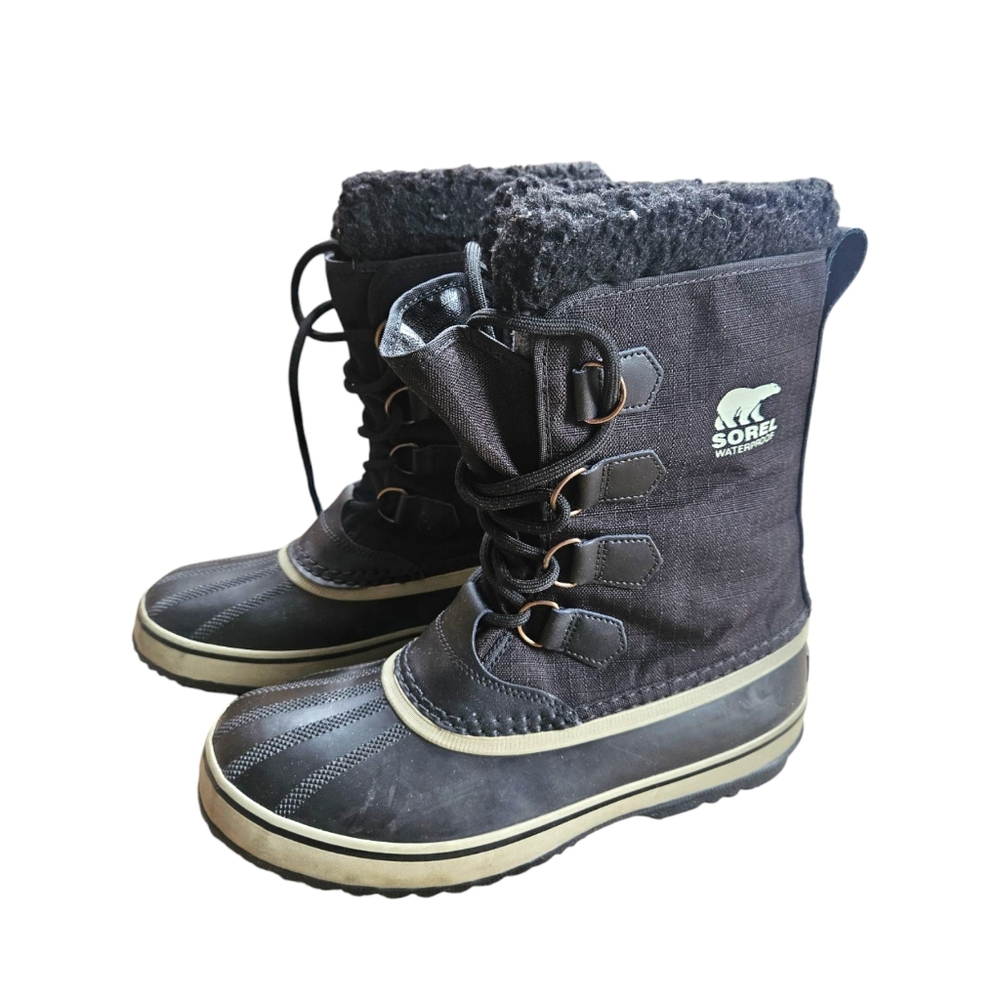 SOREL 1964 Pac Nylon Boots Waterproof Black Tusk Men's Size 9 NEW IN BOX